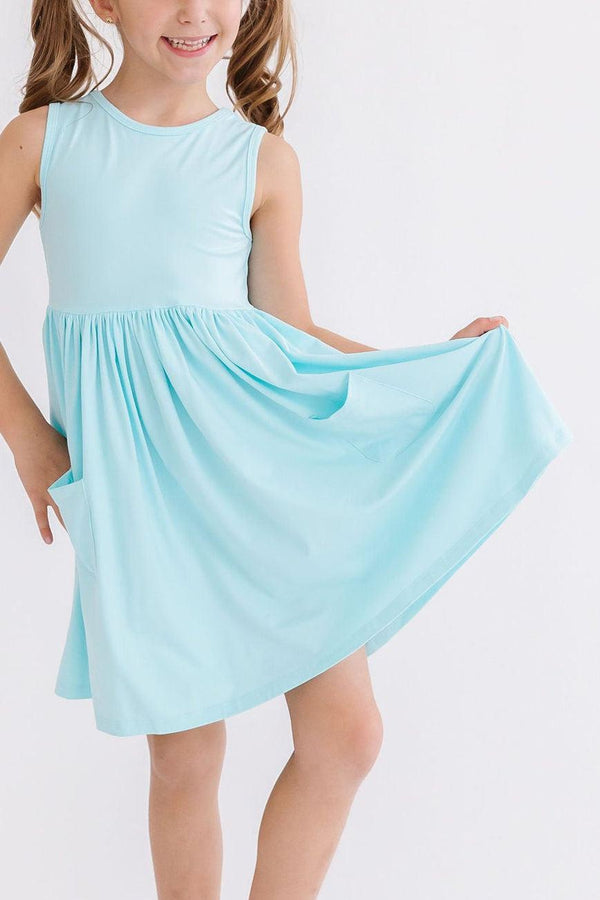 aqua-tank-pocket-twirl-dress Mila &  Rose - Sophia's Style-Aqua Tank Pocket Twirl Dress-6-12M--1